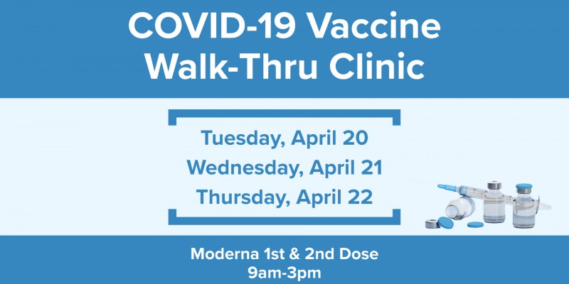 From April 20-22, 2021 there will be Moderna 1st & 2nd Dose Walk-Thru Clinic at the Richard M. Borchard Regional Fairgrounds from 9am-3pm each day. Walk-Ins are welcome. Walk-ins are welcome on a first-come/first-serve basis.